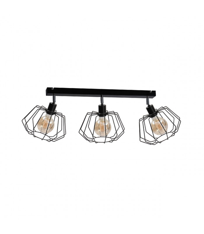 Luna Ceiling Spotlight Bar Black, 63cm, 3x E27