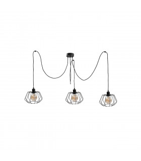 Luna Cluster Pendant Ceiling Light Black, 3x E27