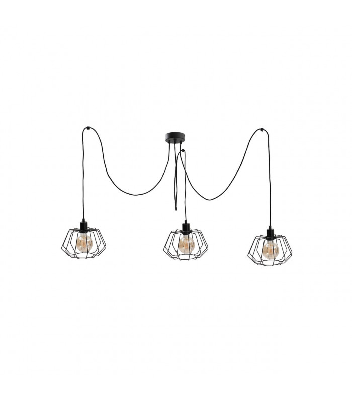 Luna Cluster Pendant Ceiling Light Black, 3x E27