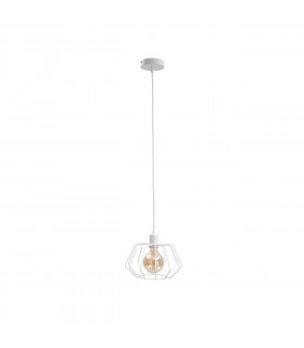 Luna Wire Frame Pendant Ceiling Light White, 25cm, 1x E27