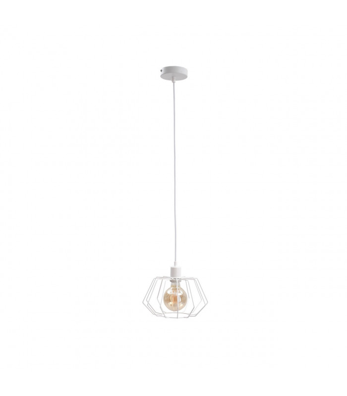 Luna Wire Frame Pendant Ceiling Light White, 25cm, 1x E27