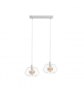 Luna Bar Pendant Ceiling Light White, 53cm, 2x E27