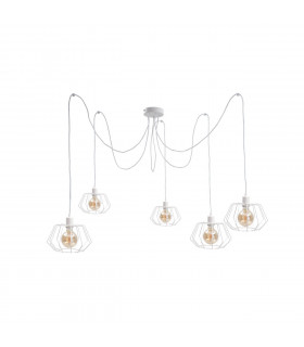 Luna Cluster Pendant Ceiling Light White, 5x E27