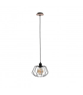 Soho Wire Frame Pendant Ceiling Light Wood, 25cm, 1x E27
