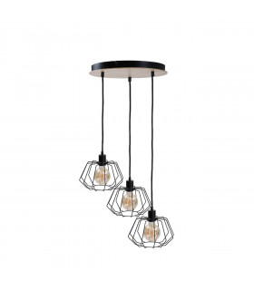 Soho Cluster Pendant Ceiling Light Wood, 32cm, 3x E27