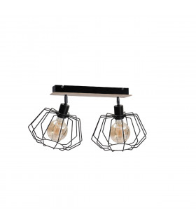 Soho Twin Ceiling Spotlight Wood, 55cm, 2x E27