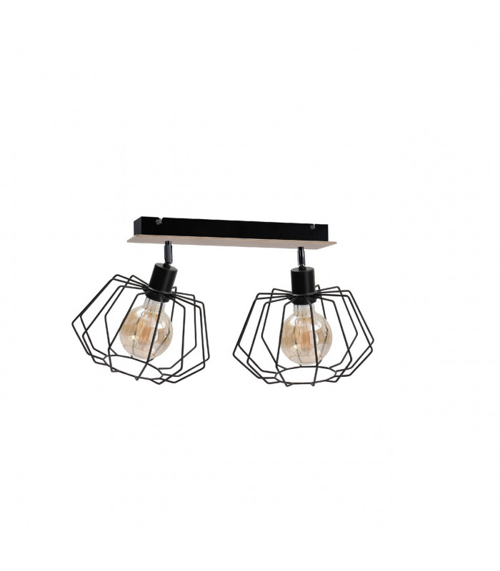 Soho Twin Ceiling Spotlight Wood, 55cm, 2x E27