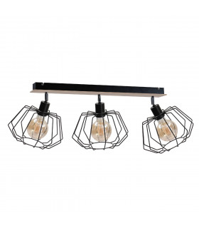 Soho Ceiling Spotlight Bar Wood, 65cm, 3x E27