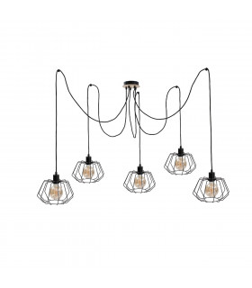 Soho Cluster Pendant Ceiling Light Wood, 5x E27