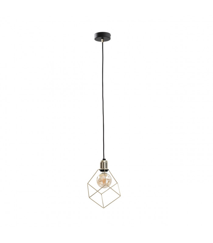 Taho Wire Frame Pendant Ceiling Light Gold, 22cm, 1x E27