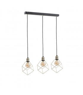 Taho Bar Pendant Ceiling Light Gold, 60cm, 3x E27