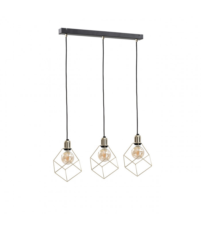 Taho Bar Pendant Ceiling Light Gold, 60cm, 3x E27