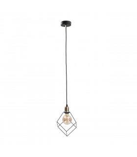 Ruben Wire Frame Pendant Ceiling Light Gold, 22cm, 1x E27