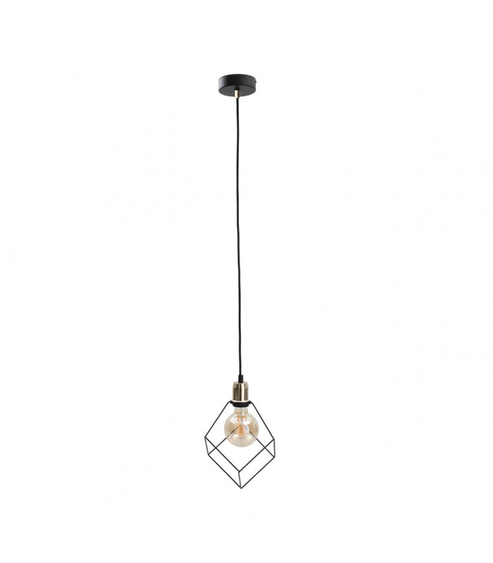 Ruben Wire Frame Pendant Ceiling Light Gold, 22cm, 1x E27