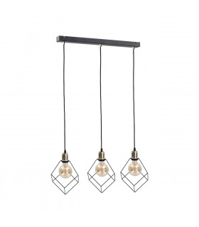 Ruben Bar Pendant Ceiling Light Gold, 60cm, 3x E27