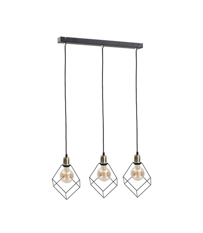 Ruben Bar Pendant Ceiling Light Gold, 60cm, 3x E27