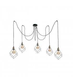 Ruben Cluster Pendant Ceiling Light Gold, 5x E27