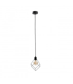 Ruben Wire Frame Pendant Ceiling Light Black, 22cm, 1x E27