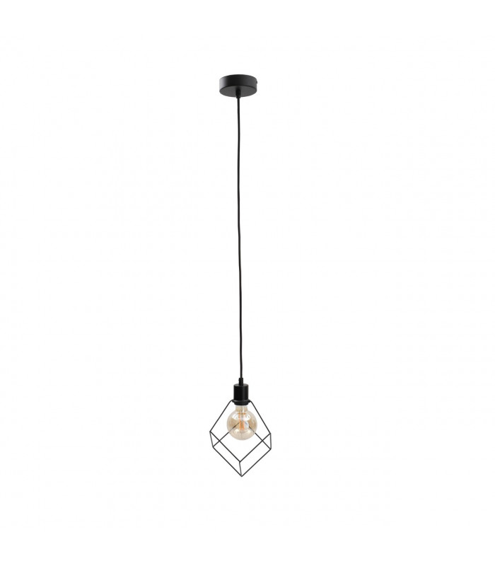 Ruben Wire Frame Pendant Ceiling Light Black, 22cm, 1x E27