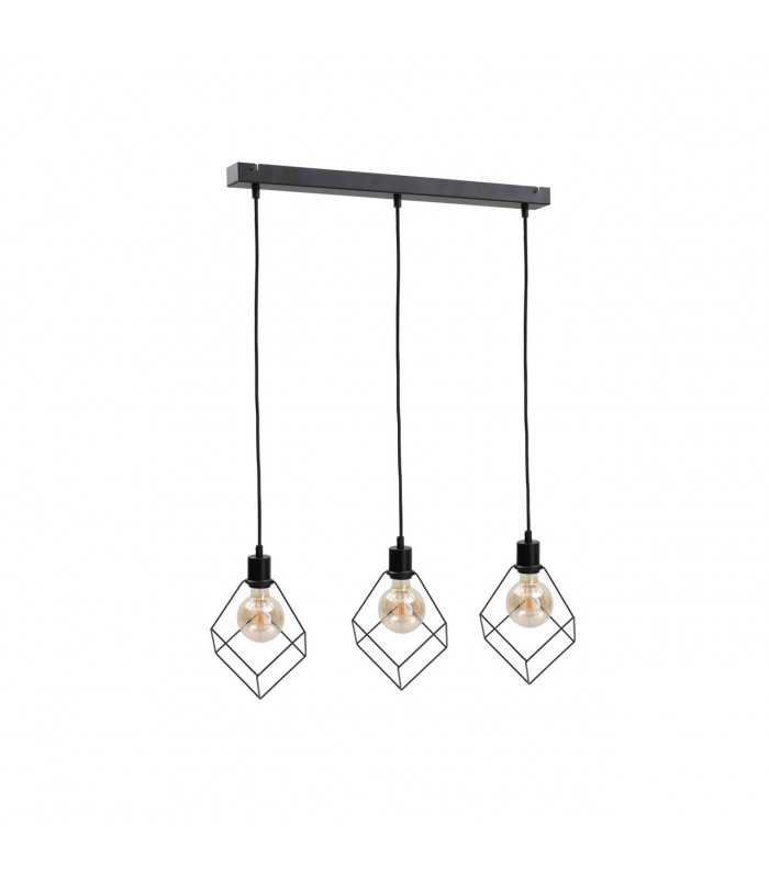 Ruben Bar Pendant Ceiling Light Black, 60cm, 3x E27