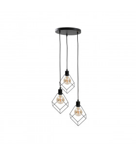Ruben Cluster Pendant Ceiling Light Black, 32cm, 3x E27