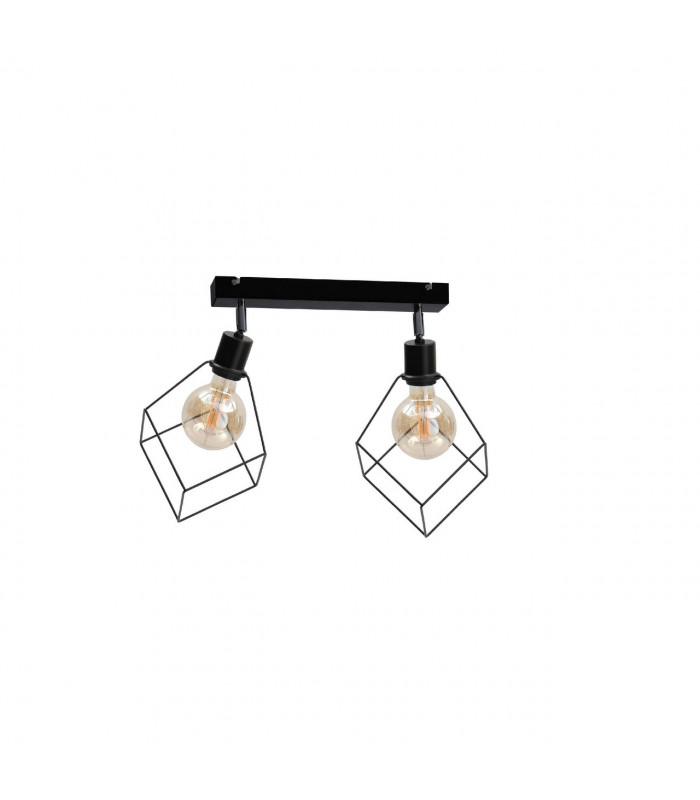 Ruben Twin Ceiling Spotlight Black, 53cm, 2x E27