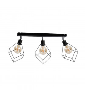 Ruben Ceiling Spotlight Bar Black, 63cm, 3x E27