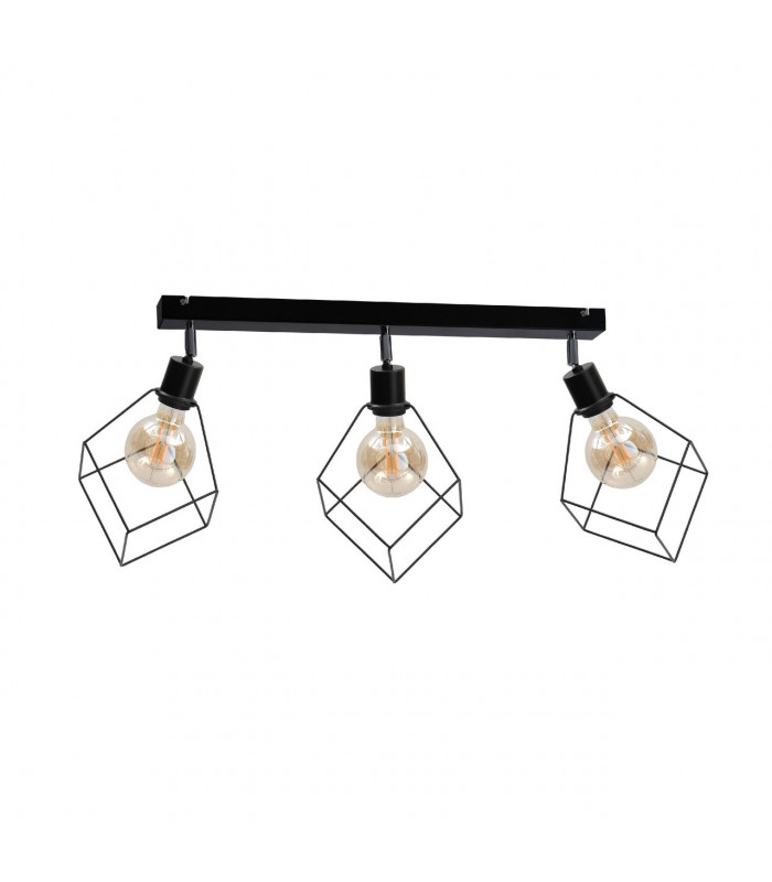 Ruben Ceiling Spotlight Bar Black, 63cm, 3x E27