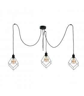 Ruben Cluster Pendant Ceiling Light Black, 3x E27