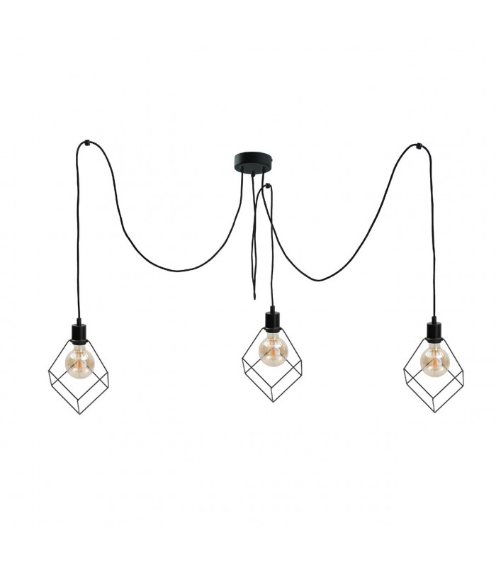 Ruben Cluster Pendant Ceiling Light Black, 3x E27