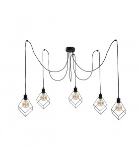 Ruben Cluster Pendant Ceiling Light Black, 5x E27