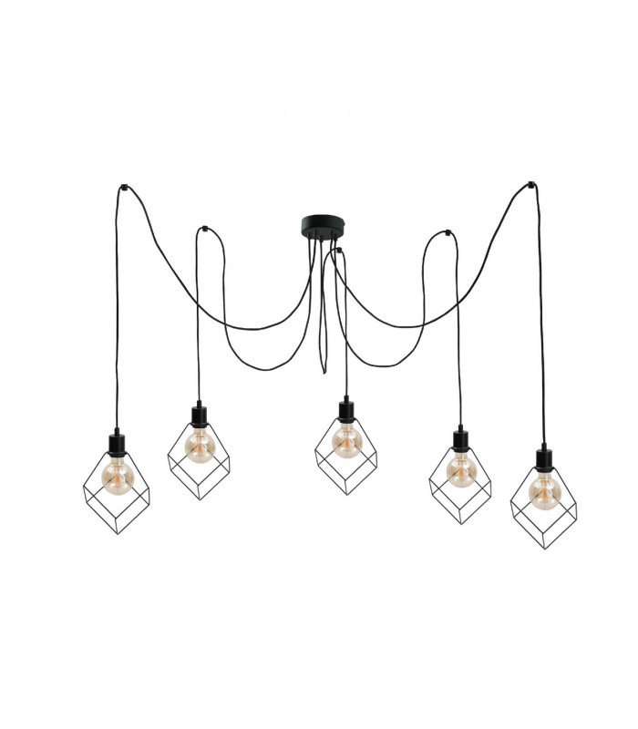 Ruben Cluster Pendant Ceiling Light Black, 5x E27