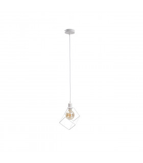 Ruben Wire Frame Pendant Ceiling Light White, 22cm, 1x E27