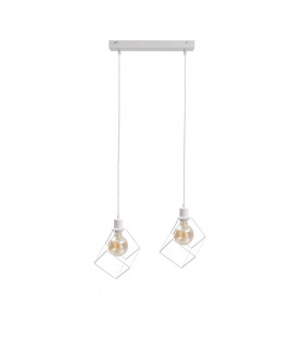 Ruben Bar Pendant Ceiling Light White, 50cm, 2x E27