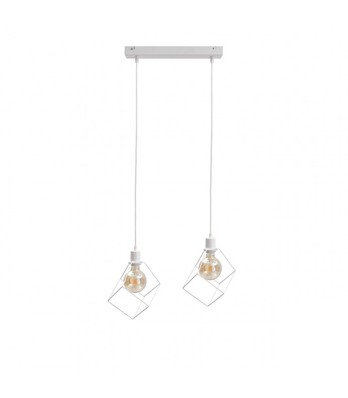 Ruben Bar Pendant Ceiling Light White, 50cm, 2x E27