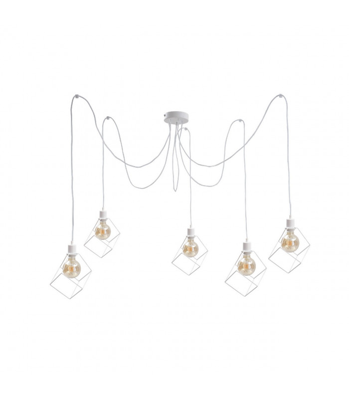Ruben Cluster Pendant Ceiling Light White, 5x E27