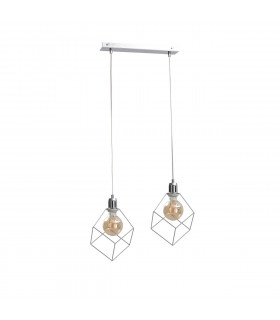 Ruben Bar Pendant Ceiling Light Silver, 50cm, 1x E27