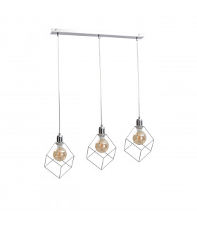 Ruben Bar Pendant Ceiling Light Silver, 60cm, 1x E27