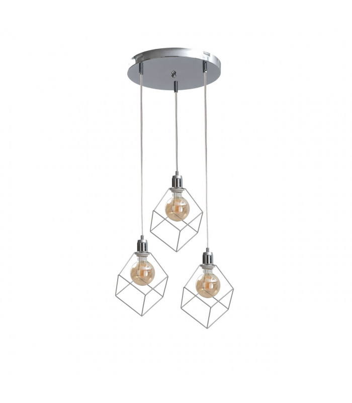 Ruben Cluster Pendant Ceiling Light Silver, 32cm, 1x E27