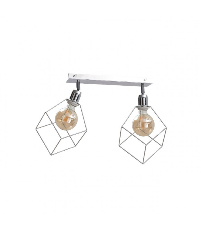 Ruben Twin Ceiling Spotlight Silver, 53cm, 2x E27