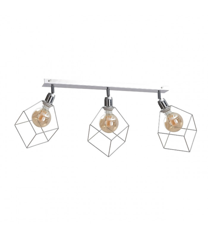 Ruben Ceiling Spotlight Bar Silver, 63cm, 3x E27