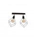 Ruben Twin Ceiling Spotlight Wood, 55cm, 2x E27
