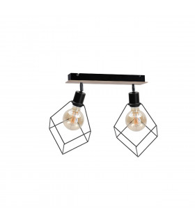 Ruben Twin Ceiling Spotlight Wood, 55cm, 2x E27
