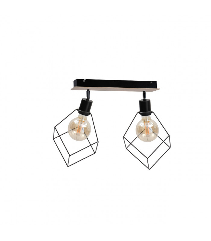 Ruben Twin Ceiling Spotlight Wood, 55cm, 2x E27
