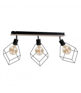 Ruben Ceiling Spotlight Bar Wood, 65cm, 3x E27