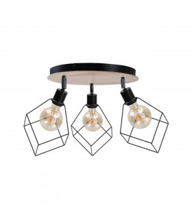 Ruben Ceiling Spotlight Clusters Wood, 32cm, 3x E27