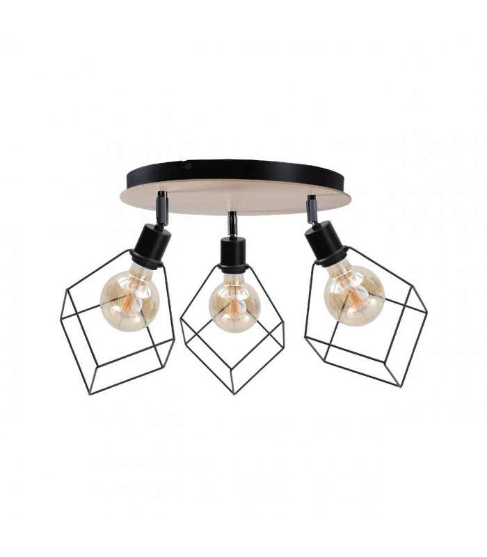 Ruben Ceiling Spotlight Clusters Wood, 32cm, 3x E27