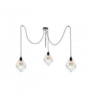 Ruben Cluster Pendant Ceiling Light Wood, 3x E27
