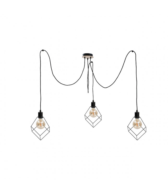 Ruben Cluster Pendant Ceiling Light Wood, 3x E27
