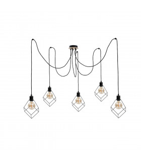 Ruben Cluster Pendant Ceiling Light Wood, 5x E27